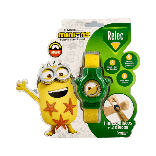 Relec Pulsera Antimosquitos Minions Verde 1 unidad